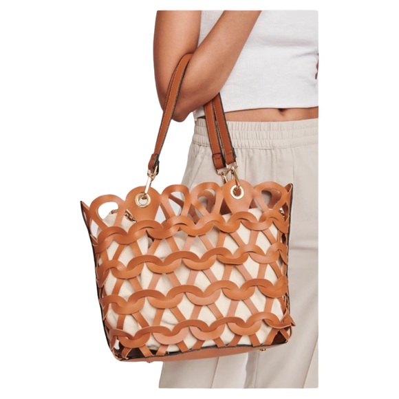 Moda Luxe Handbags - MODA LUXE Paige Tan Tote Bag Vegan Leather Tan Tote Handbag